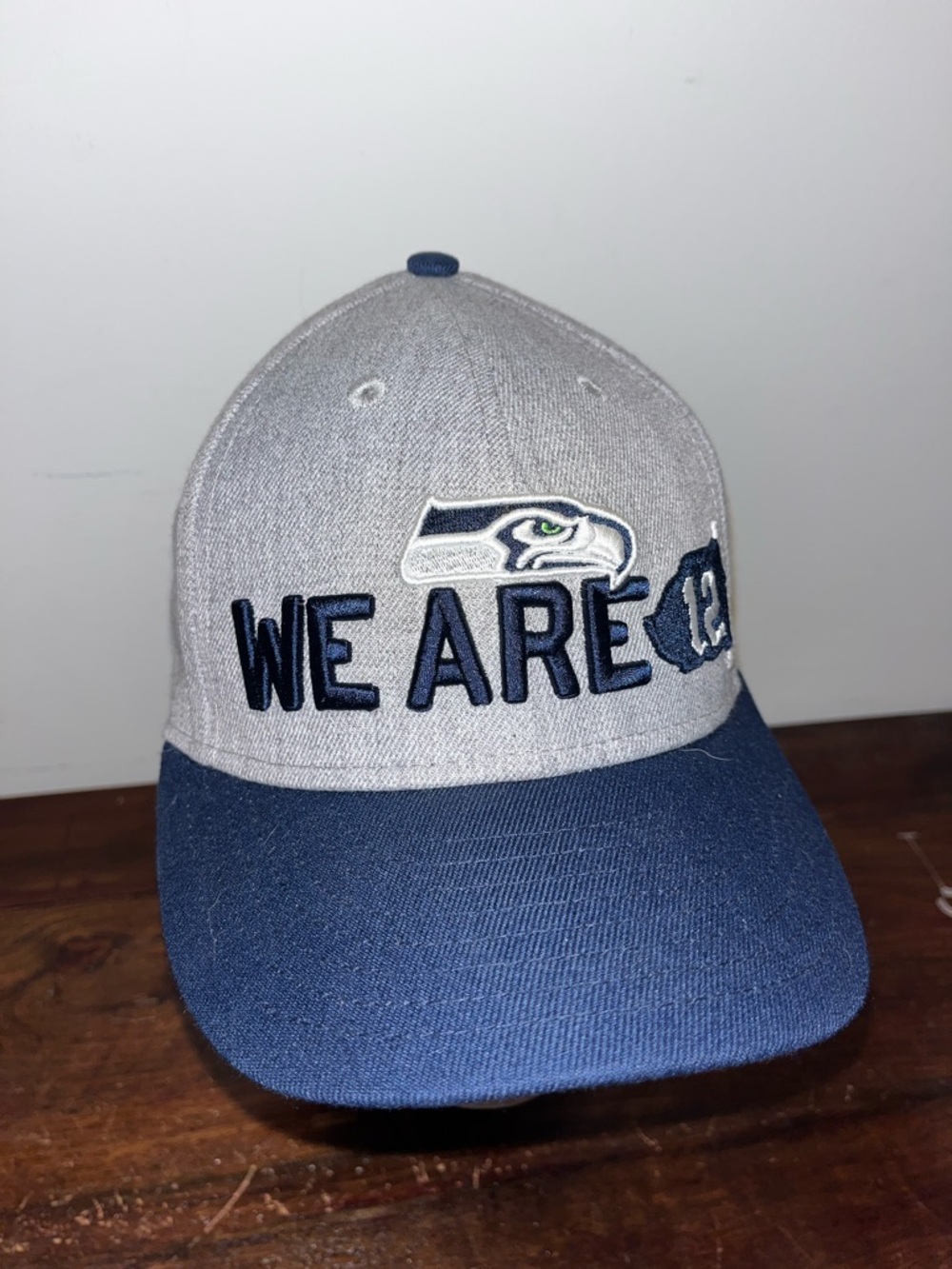 New Era Gray Blue We Are the 12’s Sewn Seattle Seahawks Fitted 7 1/8 B
